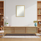 Amanti Art White Wall Mirror 25x19 Paige White Gold Rectangle Bathroom Mirror for Wall Decor Living Room, Medium Modern Wood Frame, Hangs Horizonally and Vertically, Bathroom Decor, Beveled Edge