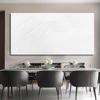NBAODAN Large Wall Art Modern Canvas Picture Abstract Wall Decor White Line Art for Living Room Neutral Artwork for Office Bedroom 29"x58" Geometric Painting