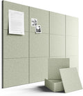 Large Felt Bulletin Board 48" x 36" Cork Board Alternative-12 Pack with 70 Safe Removable Adhesive Tabs, Cork Boards for Walls Felt Board for Home Office Classroom Pin Board - Sage Green