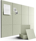 Large Felt Bulletin Board 48" x 36" Cork Board Alternative-12 Pack with 70 Safe Removable Adhesive Tabs, Cork Boards for Walls Felt Board for Home Office Classroom Pin Board - Sage Green