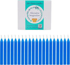 Alternative Imagination Blue Chime Candles - 20 Pack of Unscented 4 Inch Mini Taper Candles - Dripless Long Burning Ritual Candles for Meditation, Spell Work & Home Decor