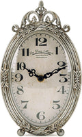 NIKKY HOME Vintage Table Clock, Silent Non-Ticking Battery Operated Desk Shelf Mantel Small Metal Clock for Living Room Decor - Retro Silver