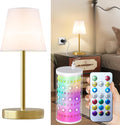 1 Pack Cordless Table Lamp Rechargeable, 10000 mAh Portable LED Battery Operated Lamp with Remote Control, 10 Colors Dimmable Touch Desk Light with Timer for Bedside Night Light Outdoor Patio Camping