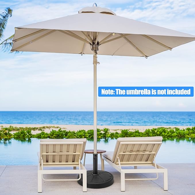 Giantex 31 lbs Patio Umbrella Base, 18" Round Market Umbrella Stand for 1.5''-1.9'' Umbrella Poles, Heavy Duty Resin Base with Metal Support Holder for Deck Garden Poolside (31 lbs)