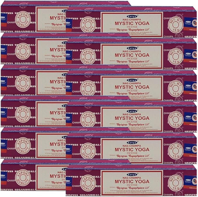 Mystic Yoga Incense Sticks and Holder Bundle - Satya Incense