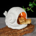 White Ceramic Snail Palo Santo Holder & Modern Chiminea Incense Burner - Elegant Cone Burner for Palo Santo Sticks & Sage - Perfect for Energy Cleansing, Yoga, Meditation, Zen Decor, Altar