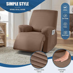 TAOCOCO Recliner Chair Covers 4-Pieces for Oversized Recliner, Stretch Recliner Slipcover for Large Recliners Washable Polyester Soft Fabric Furniture Protector (Oversized Recliner, Light Coffee)