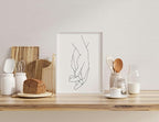 Holding Hands Wall Art Interlocking Fingers Connection Continuous Line Drawing 11x14 Inch Oak Wood White Framed Modern Minimalist Unity Print for Bedroom