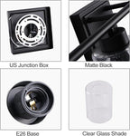 5 Light Bathroom Light Fixtures, 33.3 Inches Bathroom Lighting Fixtures Over Mirror, Black Vanity Light with Clear Glass Shades