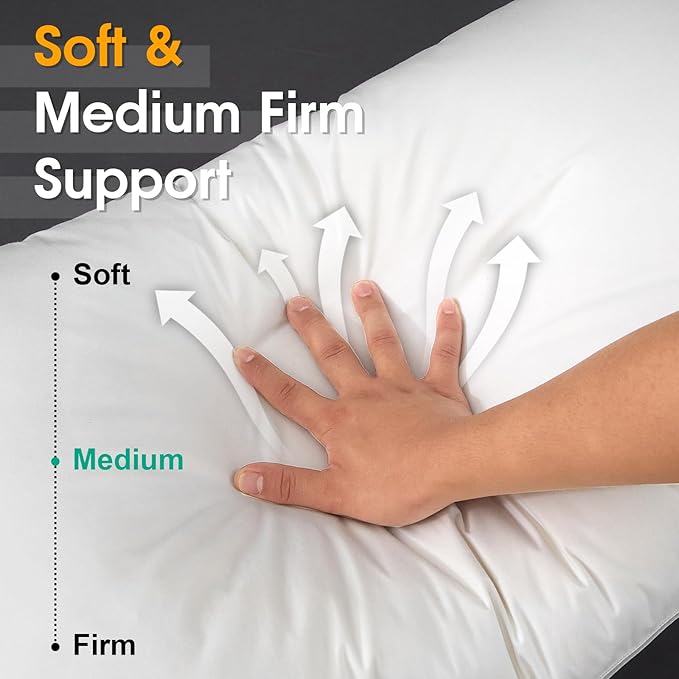 Ivellow Goose Feather Pillow King Size Set of 2 Hotel White Goose Down Bed Pillows for Sleeping 100% Cotton Pillow Cover Luxury Cloud Soft Breathable Fluffy Pillow for Back, Side, Stomach Sleepers