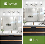 BesLowe 27" 4-Light Bathroom Light Fixture, Modern Brushed Nickel Bathroom Vanity Light, Bathroom Lighting Fixtures Over Mirror, Matte Nickel Bathrom Wall Lamp, Wall Lights for Living Room Bedroom