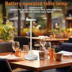 2 Pack Led Cordless Rechargeable Waterproof Table Lamp(Battery Operated Touch Light 3 Color Dimming Portable Night Lamp IP54 Waterproof Suitable For Indoor Outdoor Patio Restaurant Dining Home)White