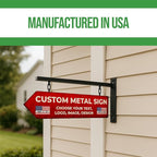 Custom Right Arrow Metal Sign by BCB | Directional Signs for Indoor & Outdoor Use | Personalized Rust-Free Metal Yard Display | Weatherproof Road Arrow Marker | Multiple Sizes | Made in USA