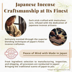Hasegawa Hyakurakuko Premium Japanese Sandalwood Incense - Long Type, 40 Sticks with Aluminum Holder, 20-30 Min Burn Time, Made in Japan 線香 百楽香 (Frankincense)