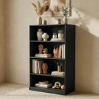 Casaphoria 49" H Wooden Bookshelves, 4 Tier Wide Bookshelf with Adjustable Shelves, Deep Farmhouse Bookshelf for Living Room,Bedroom & Home Office