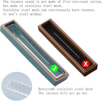 CEREMONY Incense Holder,Ceramic Incense Holder for Sticks with Ash Catcher,Coffin Style Incense Box,Incense Burner for Meditation Yoga Spa Room Decor(Green)