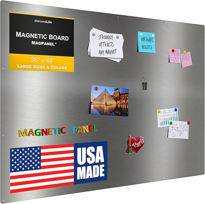 33.5”x45.5” - Magnetic Board - Memo & Vision Boards for Home, Office, and Classroom - Magnet-Board for Kids - Pre-drilled Mounting Screws Included