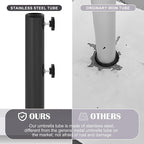 Sundale Outdoor Umbrella Base 40lbs with Stainless Steel Umbrella Tube, Heavy Duty Square Steel Umbrella Stand, Black