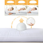Oubonun Premium Striped Body Pillow, Breathable Cooling Cotton Cover, Soft and Fluffy 3D Down Alternative Microfiber Filled, Long Bed Pillow for Side Sleepers, 20"x54"