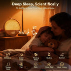 Vivilumens Wood Grain Sunrise Alarm Clock, Gentle Wake-Up Light Sound Machine, Dual Alarms for Heavy Sleepers, Natural Sounds, RGB Mood Light, Dimmable Bedside Night Lamp, Ideal for Bedroom & Gifts