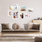 8x10 Picture Frame Set of 3, Made of Real Glass for 8x10 White Composite Wood Frames, Wall and Tabletop Display Photo Frame for Gallery Family Wedding Memorial Pic Frame Best Gift