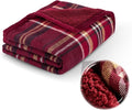 Sophia & William Throw Blanket for Couch Sofa(60x80 Inches) - Reversible Fluffy Soft Blanket, Gifts for Women, Red