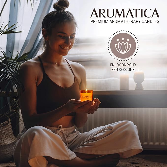 Premium Aromatherapy Candle Set | Stress Relief Soy Wax Candles with Relaxing Scents | Scented Candles for Home Yoga, Meditation & Spa | Luxury Candle Gift Set (4 Pack, 5oz Each) Total 20oz