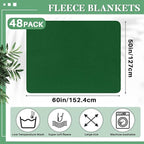Newwiee 48 Pcs Fleece Throw Blankets Bulk 50'' x 60'' Oeko-tex Standard 100 Certified Spring Outdoor Wedding Guest Blankets Lightweight for Sleepover Donation Lap Pet Sofa Home (Green)