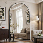Suidia Arched Full Length Mirror, 88"x44" Floor Mirror Freestanding, Floor Standing Full Body Mirror with Stand for Bedroom, Hanging Leaning Mounted for Living Room Cloakroom, Black