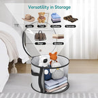 AOODA Oversized Clear Hat Storage Bag, Holds up to 7 Caps Cowboy Hat Organizer for Closet, Wide Brims Hat Case with Carrying Handles (Grey)