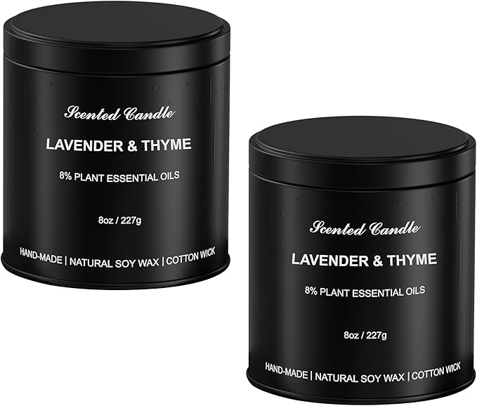 Men‘s Aromatherapy Candle Sets (Pack of 2, Lavender & Thyme)