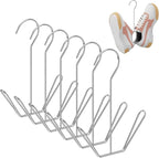 6 Pcs Shoes Hanger Drying Rack Stainless Steel Shoes Display Hook Space Saving Shoes Holder Organizer Closet Drying Shelf for Hanging Boots Slippers Sneakers