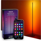 Aura RGBICW Floor Lamp, Ambient Lighting LED Corner Light App & Voice Control with Music Sync 1000 Lumen 4-Billion Colors, 90+ CRI, Preset & Custom Colors & Scenes, Modern Floor Lamps for Living Room