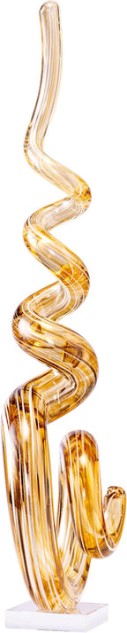 15" Tall Hand-Blown Murano-Style Glass Sculpture Statues Art Ornament Statue Figurines Home Decor Accent Piece Coastal Ocean Nautical Home Decor,Shelf,TV Stand,Tabletop Centerpieces,Wonderful Gift