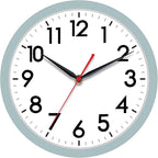 AKCISOT Wall Clock, Modern Small Wall Clocks Battery Operated 10 Inch, Silent Non-Ticking Analog Classic for Office, Home, Bathroom, Kitchen, Bedroom, School(Blue Gray)