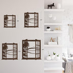 SIGNLEADER Metal Wall Art Decor Tropical Sunset Scenery Modern Abstract Wall Sculpture Hangings Home Decoration for Living Room, Bedroom, Bathroom, Kitchen, Outdoor - 36" Bronze