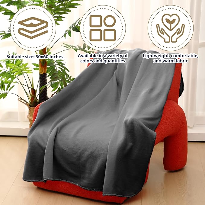 Newwiee 24 Pcs Fleece Throw Blankets Bulk 50'' x 60'' Oeko-tex Standard 100 Certified Spring Outdoor Wedding Guest Blankets Lightweight for Sleepover Donation Lap Pet Sofa Home (Multicolor)