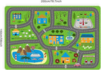 Kids Car Playmat 78.7"X 59", Kids Rug for Playroom Car Mat Town City Road Traffic Rugs, Play Mat for Floor, Extra Large Boys Kid Car Track Play Rug (Style Three, 78.7X 59 INCH)