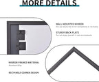 Black Bathroom Mirror for Wall, 36x48 Inch Rectangle Mirrors with Metal Frame, Modern Vanity Wall Mirror Decor for Entryway Hangs, Bathroom Living Room Horizontal or Vertical
