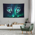 VUMIVI Cat Eye Galaxy Tapestry Mystical Northern Lights Starry Sky Abstract Aurora Art Magical Fantasy Decor Tapestry Wall Hanging for Living Room Bedroom Dorm Classroom Aesthetic Decor W90xL60in