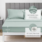 Love's cabin Queen Comforter Set Aqua, 7 Pieces Queen Bed in a Bag, All Season Bedding Sets with 1 Comforter, 1 Flat Sheet, 1 Fitted Sheet, 2 Pillowcase and 2 Pillow Sham