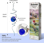 Wind Spinner Tail Gazing Ball Spiral Tail Wind Spinner Stabilizer Sun Catcher Visual Illusion in Spinning Yard Art Decor,Indoor Outdoor Garden Decoration Wind Sculptures-13 in(Dark Blue)