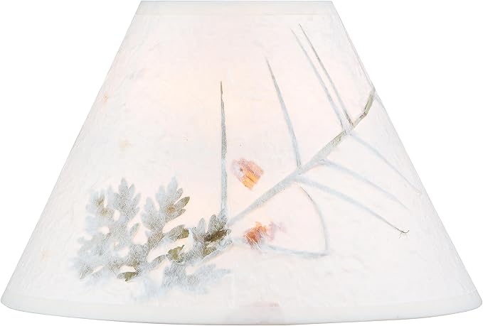 Aspen Creative 56039, Hardback Empire Transitional UNO Lamp Shade, Lace White with Petal Paper, 4" Top x 10" Bottom x 7" Slant, Slip UNO 33mm