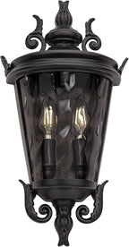 John Timberland Casa Marseille European Outdoor Wall Light Fixture Textured Black Scroll 17" Clear Hammered Glass for Exterior House Porch Patio Outside Deck Garage Yard Front Door Garden Home