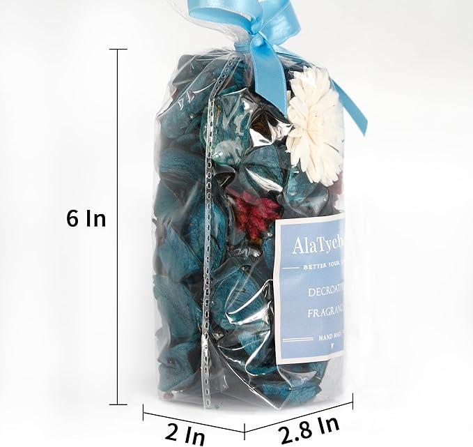 Spring Potpourri Bags, Ocean Scented Potpourri Bowl Filler, Dried Flower, Home Fragrance Sachet,Beach Vase Decor (Blue Ocean)-Mini