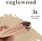 Zang Tibetan Eaglewood Incense Sticks with Holder, Low Smoke 45 Min Burn – Stress Relief, Yoga & Meditation Relaxation, 40g (130-140 Sticks) Eco-Friendly Packaging
