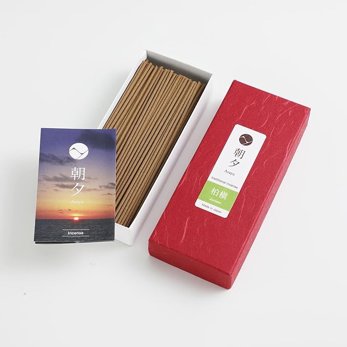 Asayu Japan Incense Sticks Juniper Scent (40gr) for Evening Meditation, Relax or Yoga, Made in Japan Traditional Smoke Type Incense