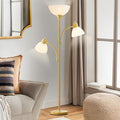 Luvkczc Floor Lamps for Living Room, 72" Tall Standing Lamps, Torchiere Lamp with 8W Adjustable Reading Lights, Modern Bright Floor Lamp for Bedroom, Office, Dresser, Gold&White, Bulbs Included