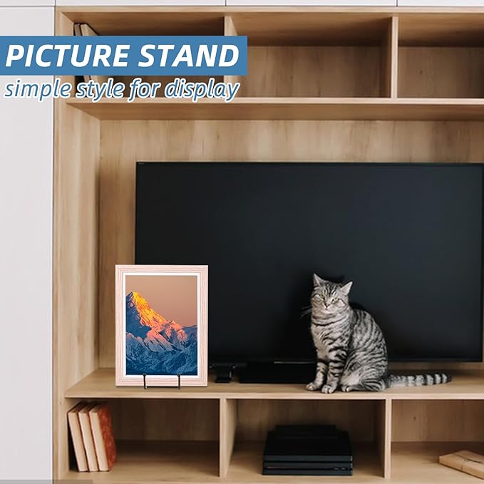 DAJAVE 20 Pack 6 Inch Plate Stands for Display, Metal Picture Stand Frame Holder, Black Plate Holder for Displaying Picture, Book, Decorative Dish, Tabletop Art