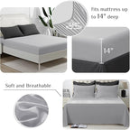 JOLLYVOGUE Twin Comforter Set, Ultra-Soft Bed in a Bag Twin Size 5 Pieces, Oeko-TEX Certified Bedding Set with Down Alternative Comforter, Sheets, Pillowcases & Shams, Dark & Light Grey